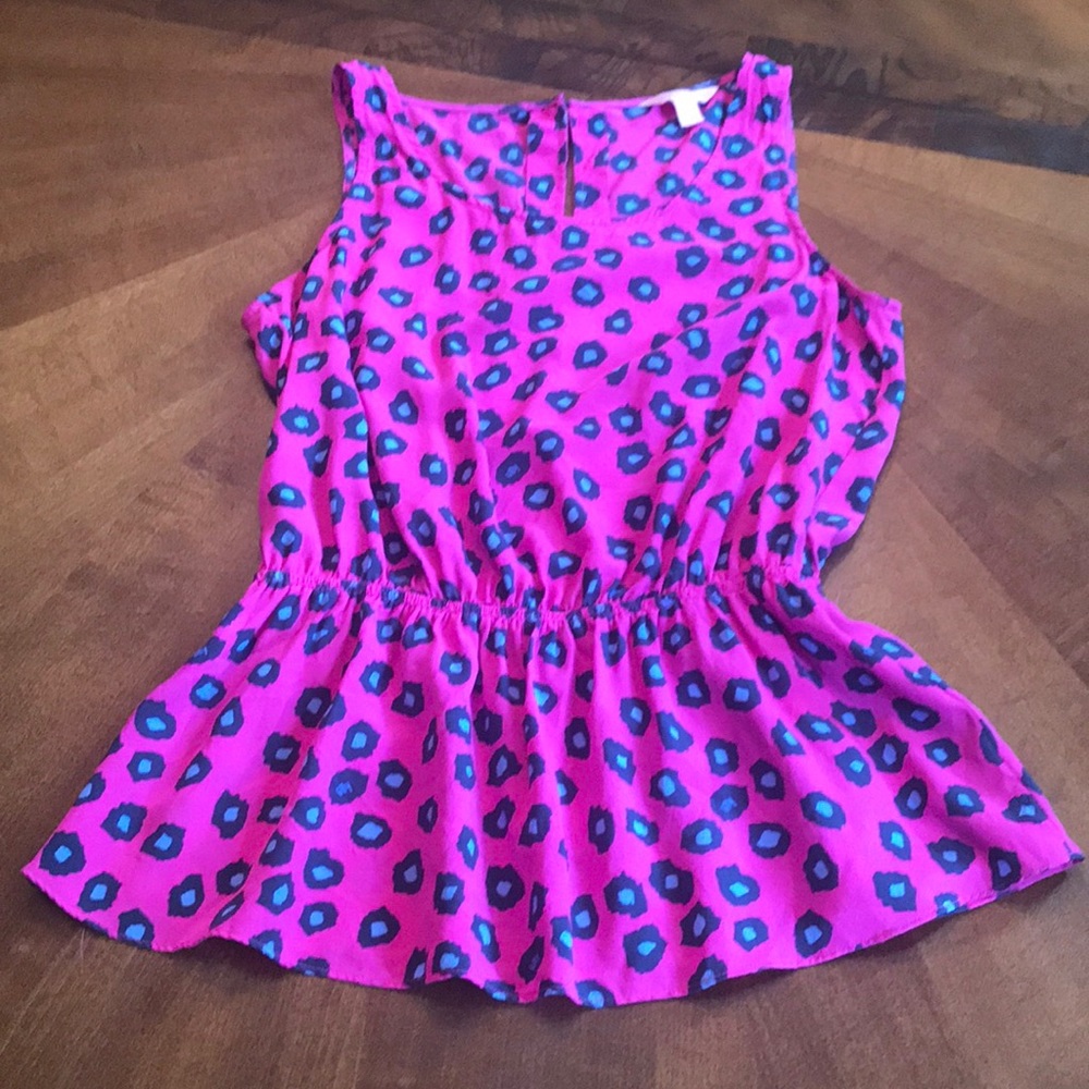 LILLY PULITZER SILK PEPLUM TOP
